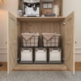 thumbnail image 5 of 71" Tall Farmhouse Kitchen Pantry, Large Storage Cabinet with Glass Doors, Freestanding Coffee Bar Hutch with Microwave Stand, Adjustable Shelves for Kitchen, Living Room, Brown 4 Pcs, 5 of 9