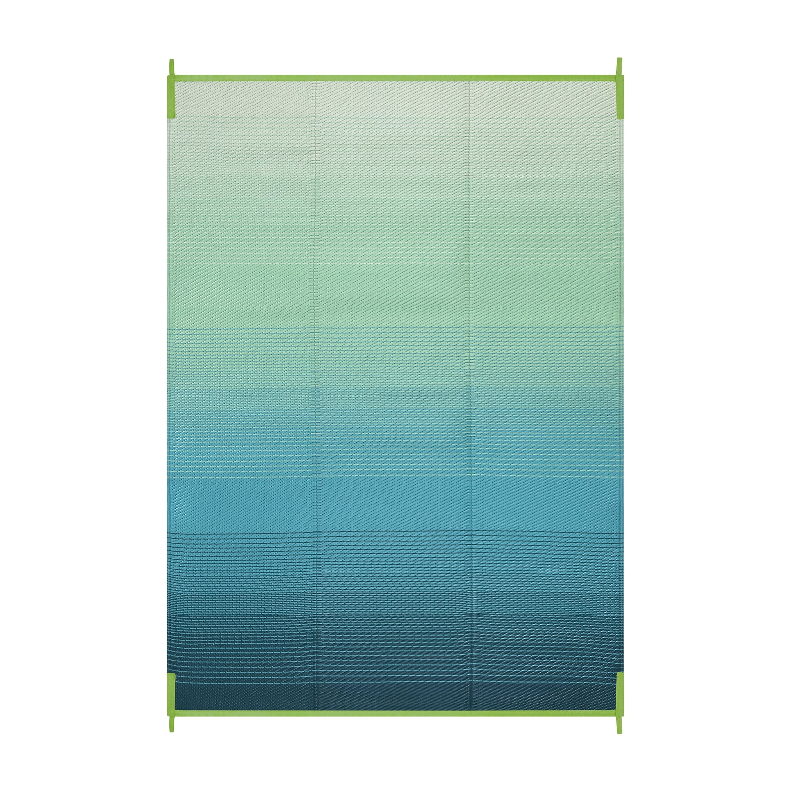 SUNDEREY Outdoor Rug 5'x8', Waterproof Reversible Plastic Straw Mat for Patio, RV & Camping - Lightweight Carpet for Deck, Balcony & Backyard, Teal