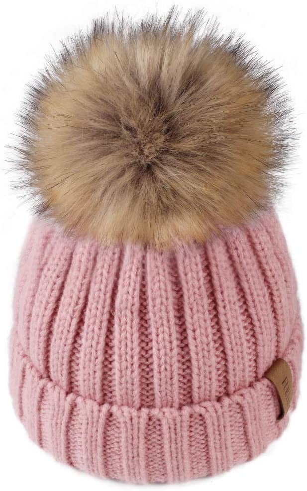 Kids Winter Knitted Pom Beanie Bobble 