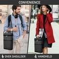 thumbnail image 6 of OPUX 2 Bottle Wine Carrier Tote, Insulated Leakproof Wine Cooler Bag, Wine Travel Bag for Picnic BYOB Beach, Portable Wine Bottle Carrying Case, Gift for Wine Lover Women Men Christmas, Charcoal Grey, 6 of 8