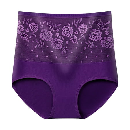 NT-Einnly High Waist Bikini Women s Allover Breathable Hi-Cut Panty Floral Lace Panties Lingerie Tummy Control Butt Lifter Panties Women s String Bikini Panties Stretchy Underwear Briefs Breathable
