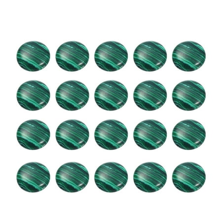 

20pcs 8MM Malachite Time Sticker Stone Flatbacks Round Glass Patch Supplies for Jewelry Craft Making (Green)