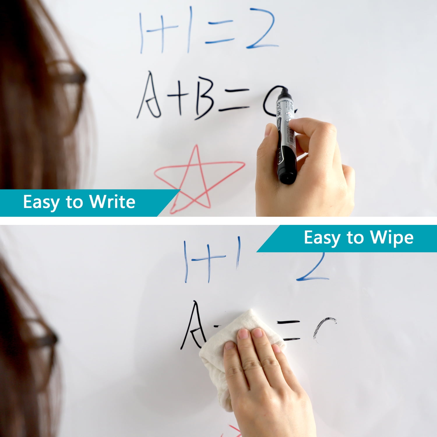 Lowestbest Whiteboard Sticker Paper, Dry Erase Board Sticker Upgrade 11Ft Extra Wide, Self Adhesive Wall Paper Roll - White