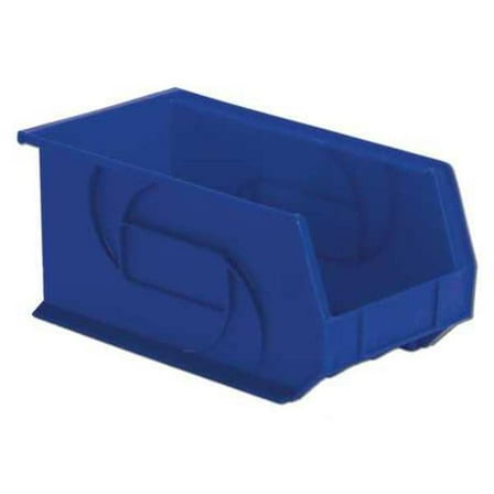 Hang & Stack Storage Bin, Plastic, Blue, 7 in H, 8 1/4 in W, 14 3/4 in L