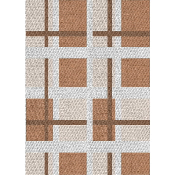 Ahgly Company Indoor Rectangle Patterned Gold Brown Novelty Area Rugs, 7' x 10'