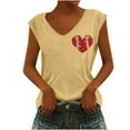 thumbnail image 2 of DailyTrove Women's Red Heart Graphic Sleeveless Tank - Casual V-Neck Top, Romantic for Valentine's & Daily, 2 of 5