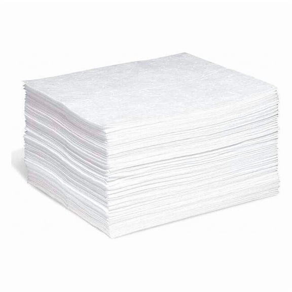 Spilltech Sorbent Pad, 20 gal, 15 in x 18 in, Oil, White, Polypropylene WP-M