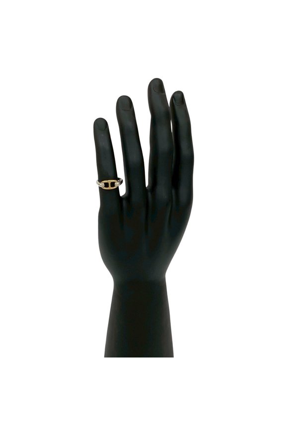 Pre-Owned HERMES Chaine d'Ancre Ring, 925 Sterling Silver and 18K Gold, Size 11, Men's Women's,...