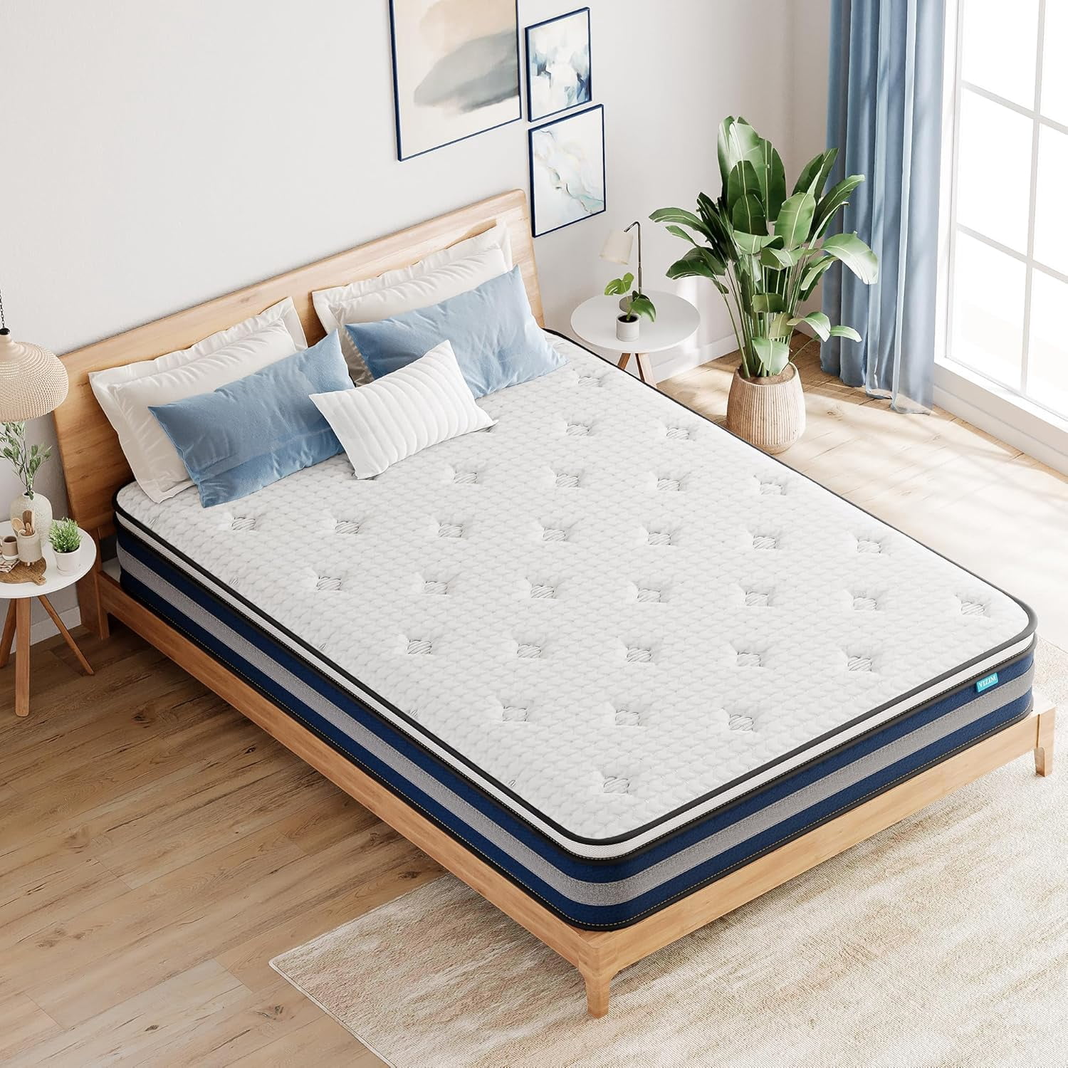 Twin Mattress, VIZIM 12 Inch Hybrid Mattress,Individual Pocket Springs & Comfort Memory Foam, Twin Size Bed for Pressure Relief & Targeted Support, Medium Firm