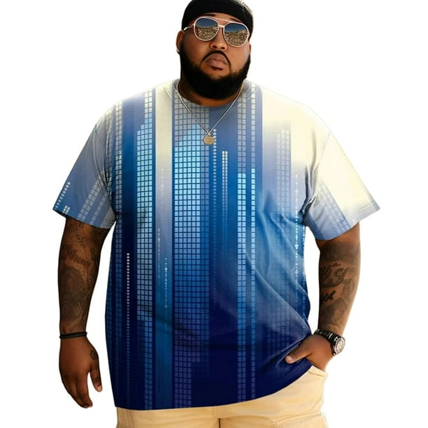 playera grande y alto para hombre big and tall men t shirt camisas playeras manga corta 4XLT 3DTS10001