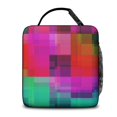 thumbnail image 3 of Red and Pink Checkered Pattern Insulated Lunch Bag Teens,Lunch Box for Men Women for Work,Picnic or Travel,10.2x9.5x4.3 Inches,8 Can Capacity, 3 of 6