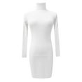 thumbnail image 4 of WTXUE Long Sleeve Dress, Ladies Autumn Winter Turtleneck Knitted Sweater Dress Long Sleeve Dress, White Dress Women, White L, 4 of 4