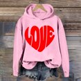 thumbnail image 2 of Goodeals Women's Hoodies Cute Love Heart Pullover Oversized Crewneck Shirts Trendy Valentine's Day Sweatshirt Casual Long Sleeve Pullovers Cute Comfy Tops(Pink,L)Flash Deals, 2 of 5