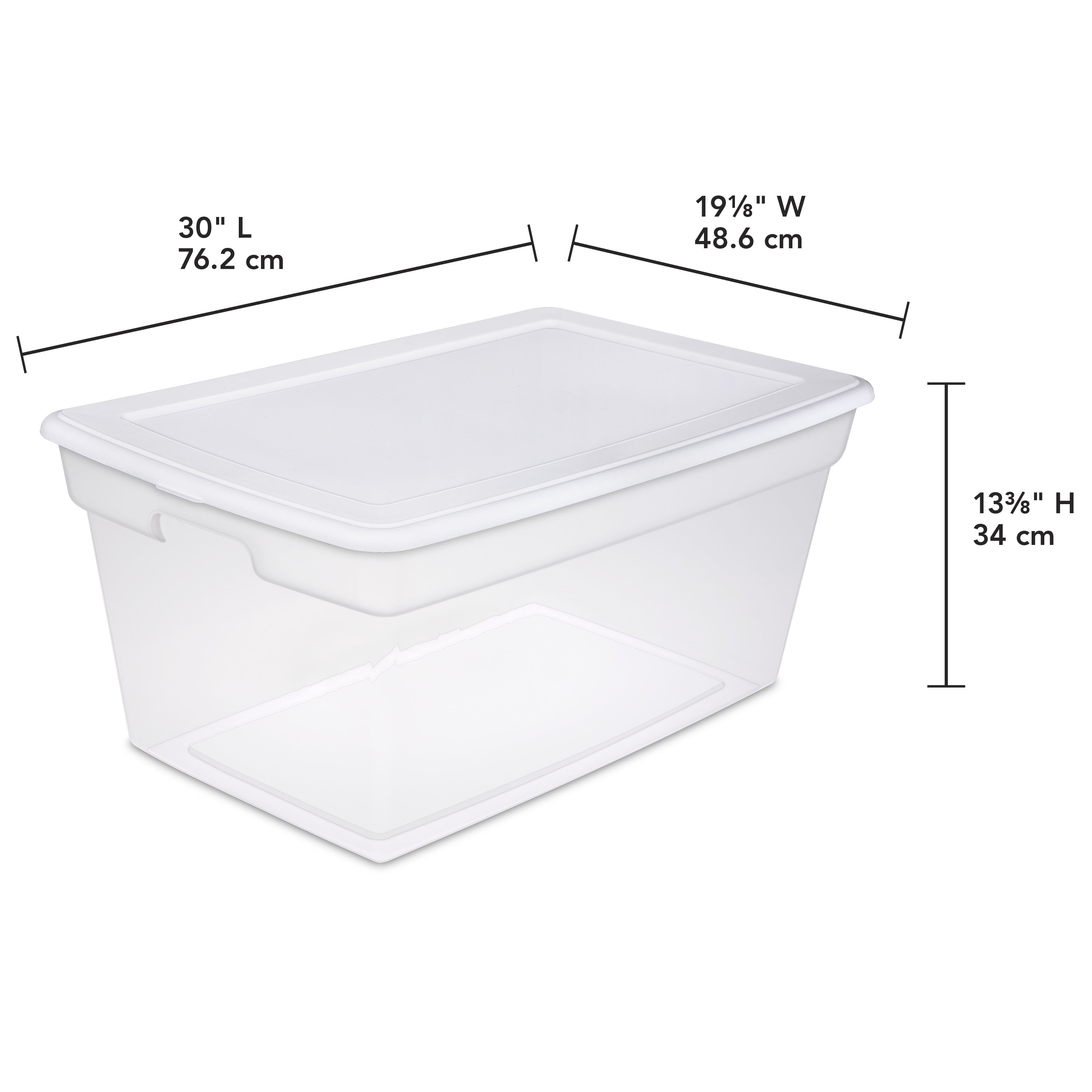 Sterilite 90 Quart Storage Box Container With Clear Base & White Lid :  Target