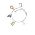 thumbnail image 2 of Delight Jewelry Silvertone Mini Eighth Note Multi-Colored Crystal Love Charm Bracelet, 2 of 5