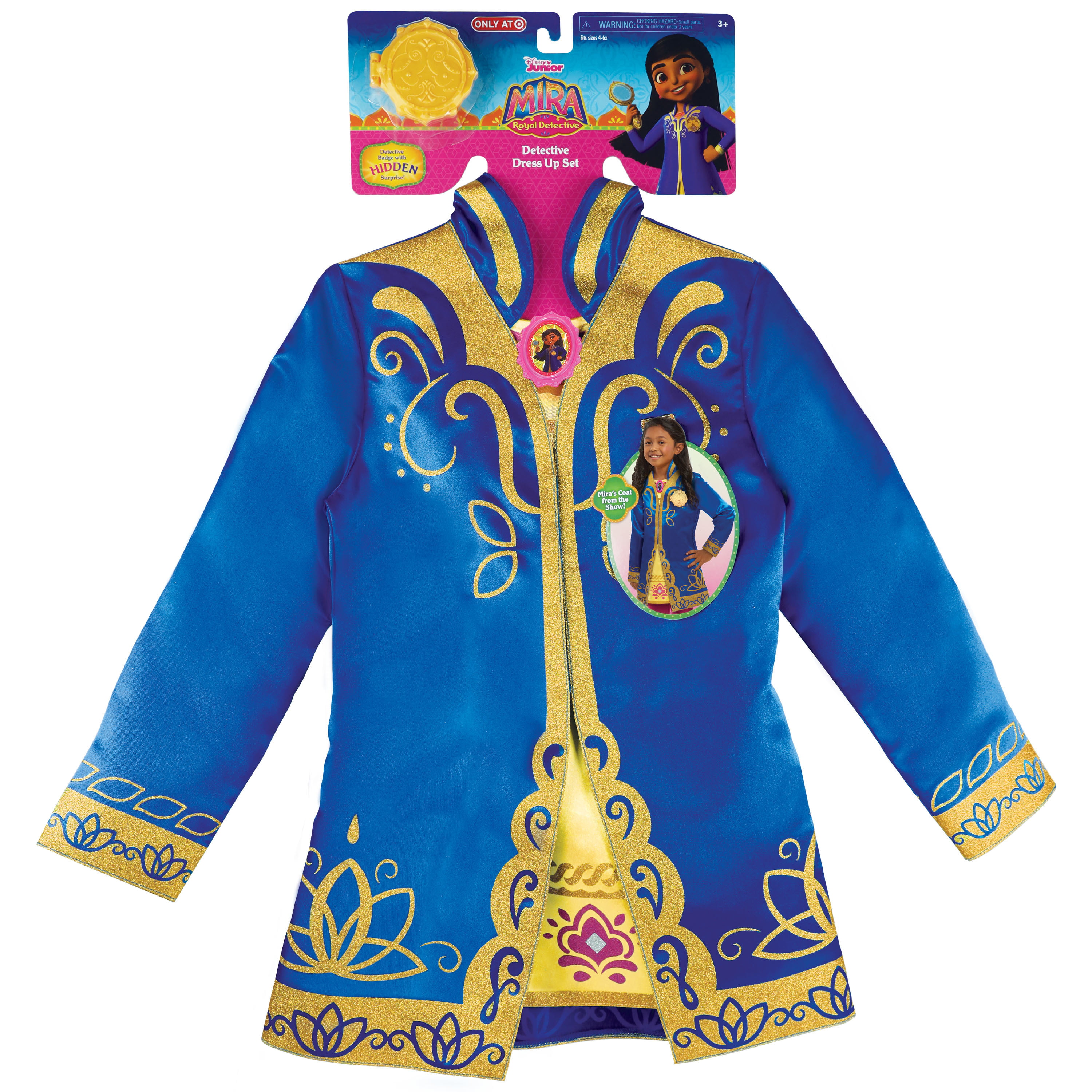 Disney Junior Mira, Royal Detective Mira Detective Dress Up Set, Size 4-6X,  Kids Pretend Play Costume, By Just Play