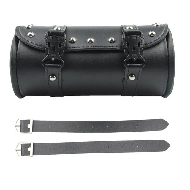 Bolsa de manillar de motocicleta, bolsa de de material cuero Bolsa de herramientas de almacenamiento de alforjas negras para motocicleta, moto, Macarena Alforjas para moto