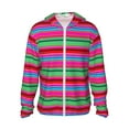 thumbnail image 1 of Lsque Colorful Mexican Stripes Pattern UPF 50+ Lightweight Sun Protection Men's Women's Long Sleeve Shirt, Hoodie Performance -3X-Large, 1 of 7