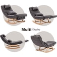 thumbnail image 3 of LuxyHoom Rocking Chair Nursery, Linen Fabric Recliner Glider Chair for Nursery, Glider Rocker with Retractable Footrest and 2 Pillowers for Bedroom, Nursery Room, Living Room (Linen Fabric Grey), 3 of 18