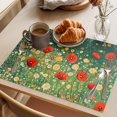 thumbnail image 3 of Placemat Set of 4 Red Yellow Flowers Placemats for Dining Table Oil Painting Washable Table Mats for Kitchen and Party Decor Indoor & Outdoor Use, 3 of 8