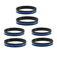 thumbnail image 2 of Mens Womens Silicone Police Officers Patrol Awareness Support Bracelet Dark Blue Line Center Rubber Wristband for Adults to Support Law Patriot Jewelry Bulk, 2 of 3