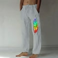 thumbnail image 1 of Puntoco Pantalones casuales largos para hombre, pantalones casuales con estampado de moda para hombre, cintura elástica con bolsillos, pantalones deportivos, 1 of 4