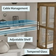 thumbnail image 4 of VANACC 63" Farmhouse TV Stand with 4 Glass Door & Strong Storage, White/Barnwood, 4 of 8