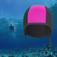 thumbnail image 3 of Capucha de neopreno shamjiam Gorro de natación negro y rojo, 3 of 8