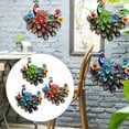 thumbnail image 6 of Colourful 2d Metal Peacock Wall Art Outdoor Garden Wall Fence Hanging Decoration Blue Smile Home, 6 of 9