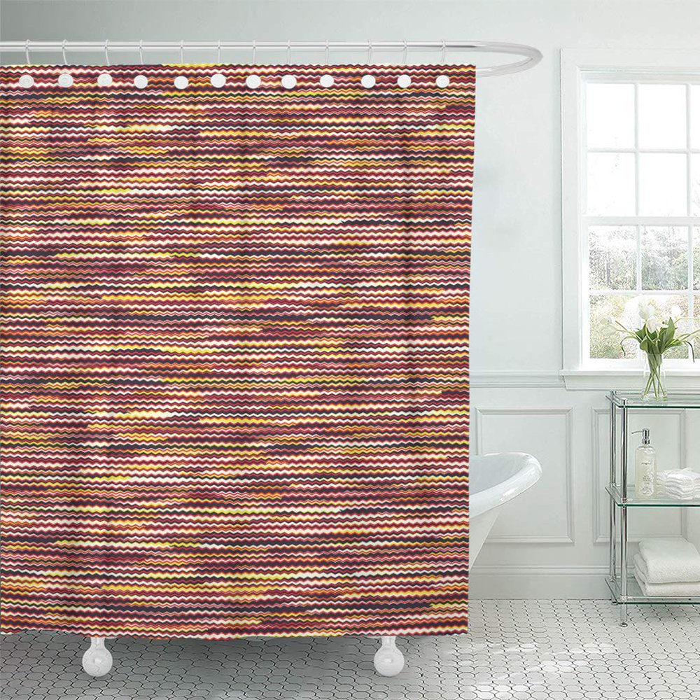 KSADK Beige Melange Abstract Striped Space Dye Black Color Shower