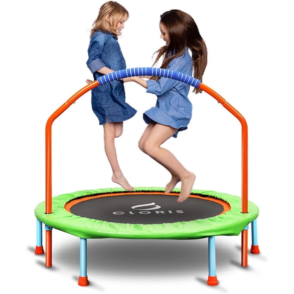 38in/48in Folding Trampoline -  Load 220lbs / 450lbs Trampoline Rebounder Trampoline for  with Adjustable  Handle, with safty Padded Cover