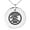 Silver, variant on Stainless Steel Three-Tiered Pine Kamon Crest Engraved Small Medallion Circle Charm Pendant Necklace