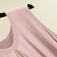 thumbnail image 5 of MIUOWANP Women's Summer Casual Tank Dress Sleeveless V-Neck T-Shirt Style, Solid Color Relaxed Pleated Dress Size XXL(12)Pink, 5 of 5