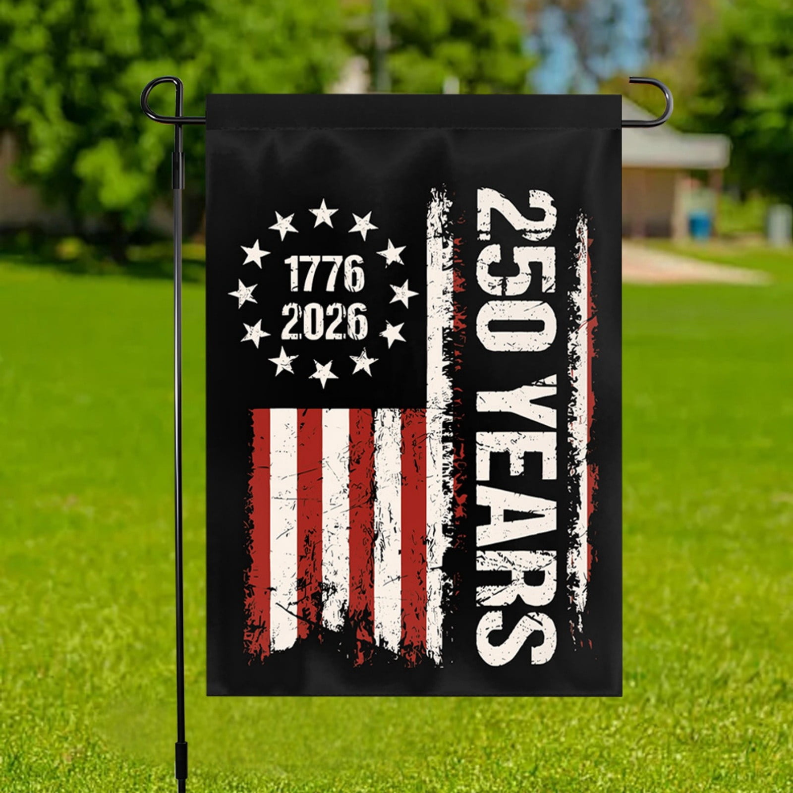 Leatfisat 250Th Anniversary America House Flag 18 Inch Double Sided,250 Anniversary Usa Anniversary Patriotic 1776-2026 Semiquincentennial Banner Commemorative Outdoor Outside Decoration