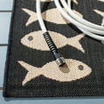 thumbnail image 4 of SAFAVIEH Courtyard Tranter Fishes Indoor/Outdoor Runner Rug, Black/Beige, 2'3" x 8', 4 of 10