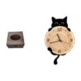 thumbnail image 1 of Estuche de pañuelos de escritorio,Caja de pañuelos faciales de madera estilo retro,Reloj de pared,Reloj de pared decorativo para baño o dormitorio,Reloj de pared para gatos silencioso,sin, 1 of 8