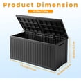 thumbnail image 3 of LOJIAWOWE 200 Gallon Resin Deck Box, Waterproof Lockable Outdoor Storage Container for Patio Furniture, Pool Supplies, Black, 3 of 7