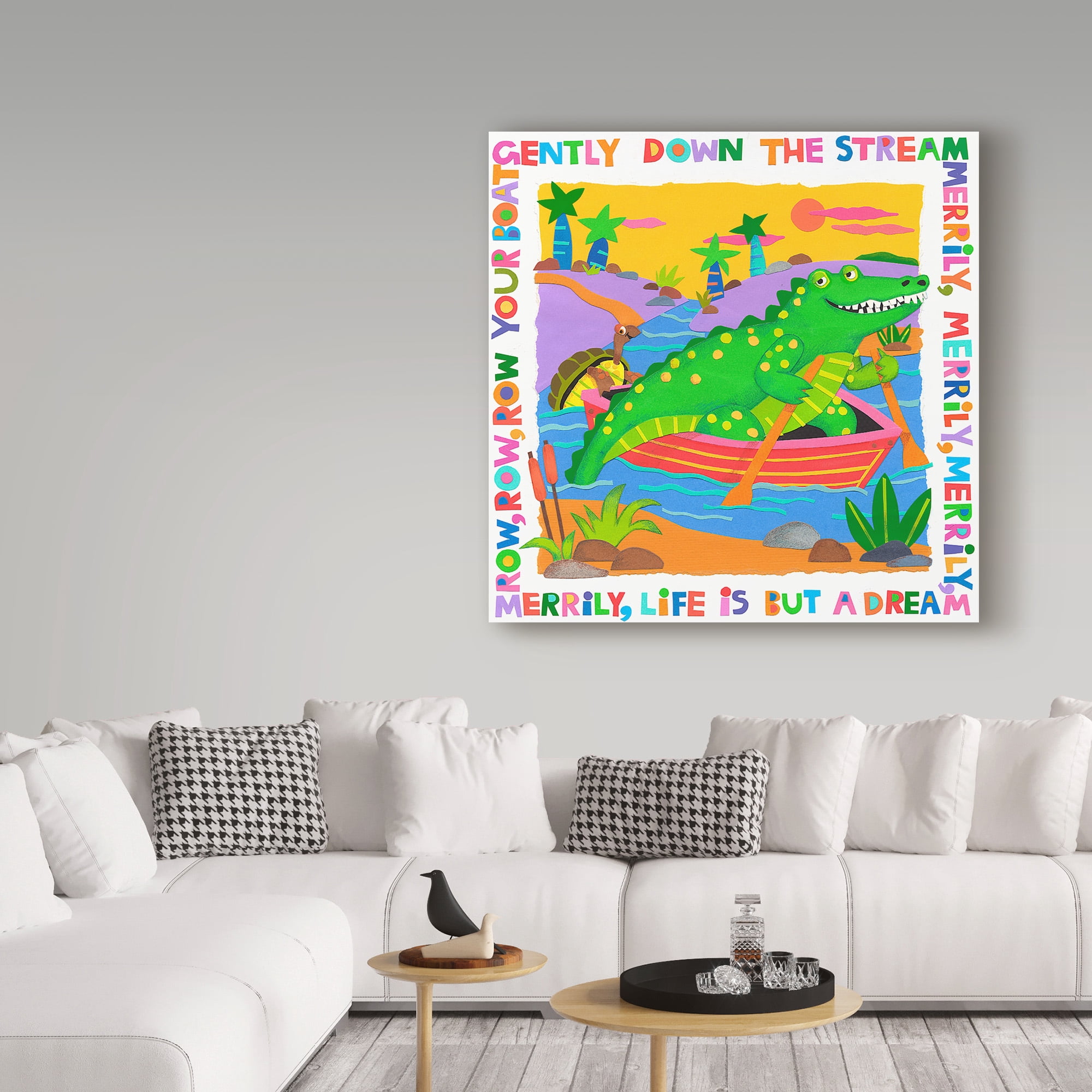 Trademark Fine Art 'Row, Row, Row Your Boat' Canvas Art by Cheryl Piperberg