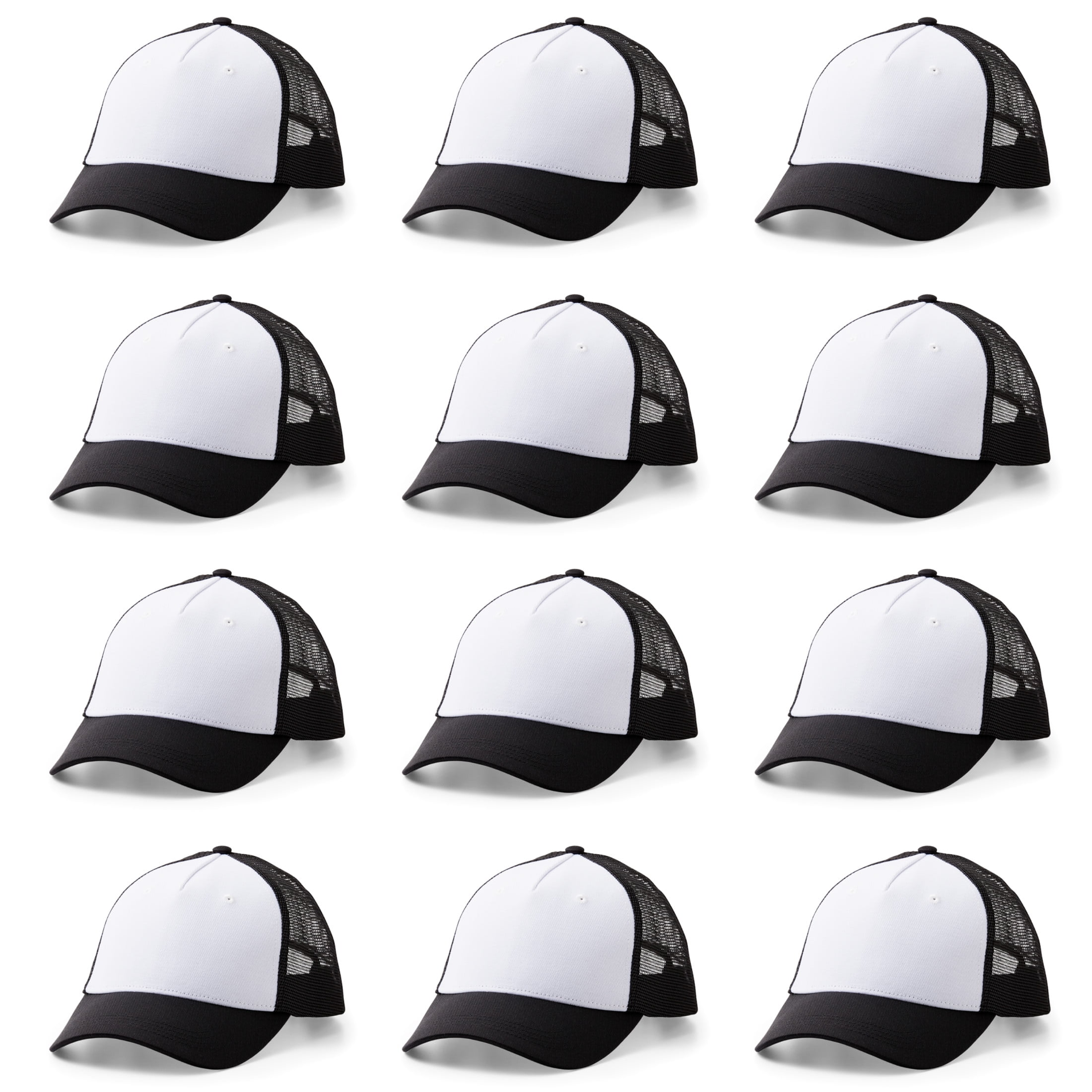 Cricut Trucker Hat Blank, Black/White (12 ct)