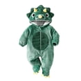 thumbnail image 2 of Baby Girls Warm Long Sleeve Hooded Jumpsuit Dinosaur Costume Infant Baby Clothes Cosplay Costume Halloween Costume for Boys Size 0-12 Months, 2 of 9