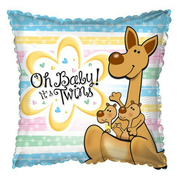 17 inch Oh Baby! It's Twins CTI Foil Mylar Balloon - Party Supplies Decorations