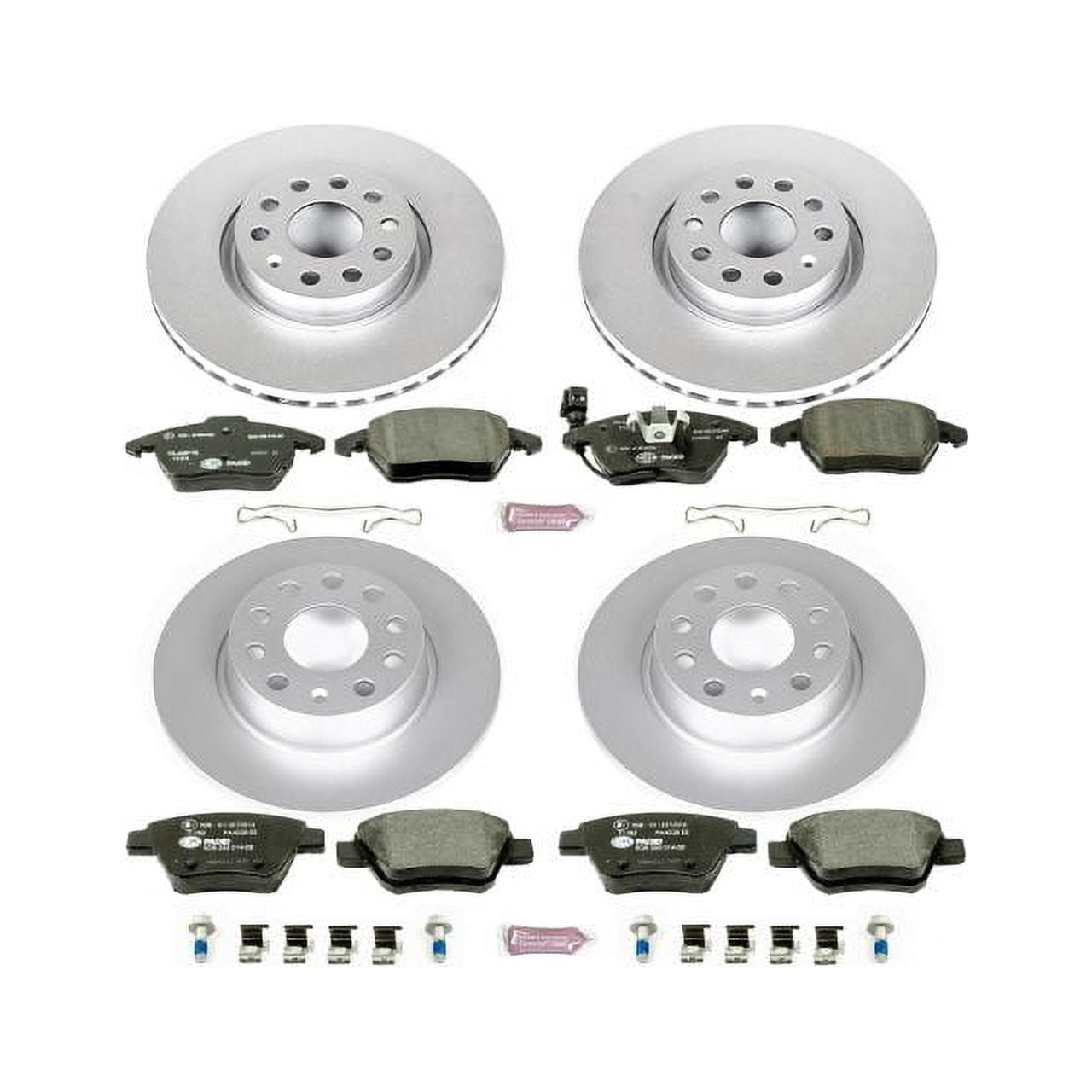 Power Stop Front and Rear Euro-Stop ECE-R90 Certified Brake Pad and Rotor Kit ESK5801