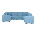 thumbnail image 5 of Naomi Home Elizabeth Modern DIY Collection-Fabric:Linen,Finish:Robin Egg Blue,Style:7-Seater Sofa, 5 of 5