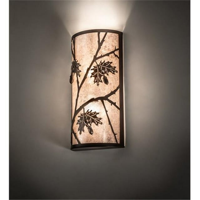 Meyda 221124 10 in. Wide Oak Leaf & Acorn Wall Sconce