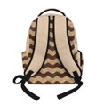 thumbnail image 3 of Whosucclay Brown Wavy Stripe Pattern 17 Inch Kids Backpack, Backpack for Boys Girls, Large Capacity Adjustable Straps School Bag for High School Middle School, 3 of 8