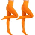 thumbnail image 3 of 2 Pairs Women's Solid Color Tights 80D, Soft Opaque Microfiber Tights, 3 of 3