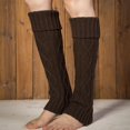 thumbnail image 3 of Gymnastics Women Crochet Knitted Socks Open Toe Soft Elastic Boot Cover Long Leg Warmers Socks Leggings, 3 of 10