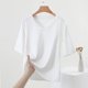 thumbnail image 4 of mfyjkho Tops Para Hacer Ejercicio, Camiseta Informal De Color Liso Para Mujer, De Manga Corta Y Cuello En V, Blusas Para El Hogar Tops Para Hacer Ejercicio Xl, 4 of 5