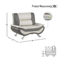 thumbnail image 4 of OakvillePark Lubec Faux Leather Upholstered Living Room Chair, Beige/Gray, 4 of 5