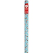 Holiday Time Peppermint Twist Gift Wrap, 30" x 30 Sq. ft., Christmas Wrapping Paper, Light Blue